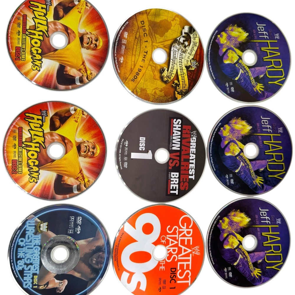 WWE Wrestling DVD Lot Hulk Hogan The Rock Shawn Michaels Jeff Hardy Used Discs - Picture 3 of 4
